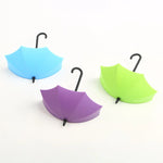 3Pcs Creative Umbrella Shape Storage Hooks - Self-Adhesive Wall Décor