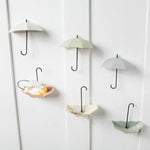 3Pcs Creative Umbrella Shape Storage Hooks - Self-Adhesive Wall Décor