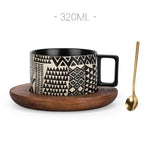 Stylish Ceramic Mug with Spoon - Creative Porcelain Cups for Coffee