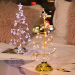 LED Christmas Tree Table Lamp – Battery-Powered Modern Crystal Desk Decor Light