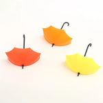 3Pcs Creative Umbrella Shape Storage Hooks - Self-Adhesive Wall Décor