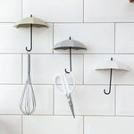 3Pcs Creative Umbrella Shape Storage Hooks - Self-Adhesive Wall Décor