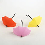 3Pcs Creative Umbrella Shape Storage Hooks - Self-Adhesive Wall Décor