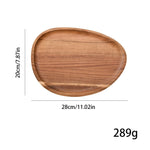 Oval Acacia Wood Food Serving Tray - Natural Snack & Dessert Platter