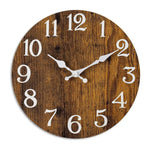 Vintage Wooden Wall Clock – 10-Inch Round Silent Analog Clock