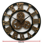 Retro Industrial Style Wall Clock - European Wood Art Decor