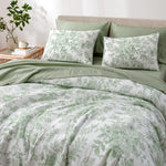 7-Piece Floral Comforter Set - Reversible Cotton Bedding with Sheets