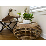 American-Style Round Wooden Tray - Decorative Desktop Storage