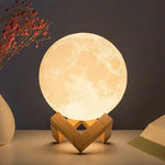 8cm Moon Lamp LED Night Light with Stand – Starry Bedroom Decor