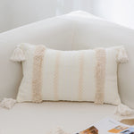 Handmade Tufted Cotton Cushion Cover with Tassels