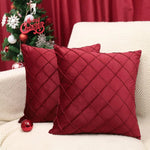 Velvet Quilted Diamond Lattice Cushion Cover – Soft Decorative Cushion Cover for Home Decor 