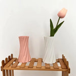 Plastic Imitation Ceramic Flower Vase - Modern Decorative Pot for Home and Office