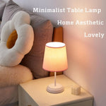 Japanese Style Dimmable Fabric Bedside Lamp