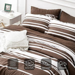 7-Piece Striped Comforter Set - All-Season Bedding with Pillow Shams, Sheets, and Bedspread