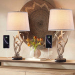 Rustic Antler Table Lamp Set of 2 - Western Style 26