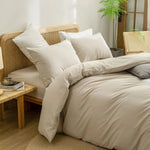 Bed Cover Set 100% Washed Cotton Linen Feel Super Soft Comfortable Chic Lightweight 3 Pcs Home Bedding Set, Bedspread