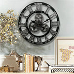 Retro Industrial Style Wall Clock - European Wood Art Decor