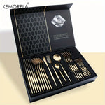 24Pcs Golden Stainless Steel Cutlery Set 