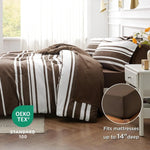 7-Piece Striped Comforter Set - All-Season Bedding with Pillow Shams, Sheets, and Bedspread