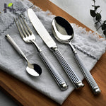 Hammered Stainless Steel Cutlery Set – Luxury Tableware for Every Occasion