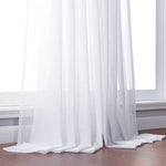 2Pcs White Sheer Curtains for Living Room, Voile Tulle Drapery for Bedroom and Wedding Decor