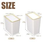 Slim Press Trash Can with Lid – Household Large Capacity Container, Waterproof and Semi-Automatic