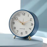 Nordic Luxury Silent Alarm Clock - Modern Metal Desk Clock