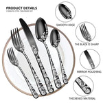 20-Piece Explosive Pattern Stainless Steel Cutlery Set – Stylish Dinnerware