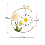 Large 3D Nordic Flower Wall Clock - Modern Silent Design