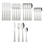 24-Piece Stainless Steel Cutlery Set – Luxury Retro Tableware 