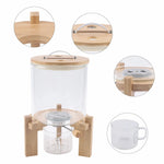 Glass Cereal and Rice Dispenser with Wooden Stand