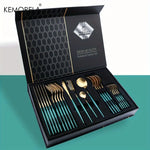 24Pcs Golden Stainless Steel Cutlery Set 