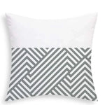 Nordic Gray White Geometric Pillowcase – Customizable Home Decor Cushion Cover for Living Room Sofa