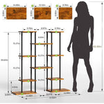 Minimalist Stacked  Indoor Metal Plant Stand with Grow Lights