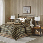 Hadley Plaid Rustic Lodge Cabin Comforter Set – All Season Down Alternative Bedding with Matching Shams & Bedskirt