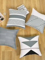 Nordic Gray White Geometric Pillowcase – Customizable Home Decor Cushion Cover for Living Room Sofa