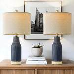  Set of 2 Modern Green Ceramic Table Lamps - 23.75