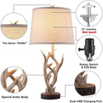 Rustic Antler Table Lamp Set of 2 - Western Style 26