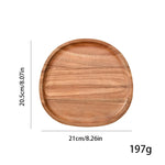 Oval Acacia Wood Food Serving Tray - Natural Snack & Dessert Platter