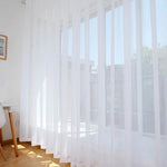 2Pcs White Sheer Curtains for Living Room, Voile Tulle Drapery for Bedroom and Wedding Decor