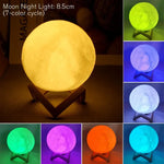 8cm Moon Lamp LED Night Light with Stand – Starry Bedroom Decor