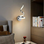 Modern LED Spiral Wall Lamp - Bedside Wall Fixture with Gold and Black Options