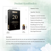 Kit of 20 essential Oil Set for Diffusers – Pure Natural Plant Extracts