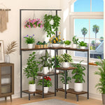 Corner Plant Stand with Grow Light, 8-Tiear Large Plant Shelf