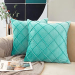 Velvet Quilted Diamond Lattice Cushion Cover – Soft Decorative Cushion Cover for Home Decor 