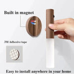  Intelligent PIR Motion Sensor LED Night Light - Rechargeable Magnetic Wood Wall Light