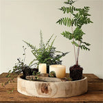 American-Style Round Wooden Tray - Decorative Desktop Storage