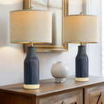  Set of 2 Modern Green Ceramic Table Lamps - 23.75