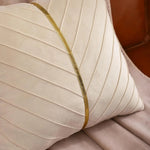 Velvet Gold Leather Sequin Stripe Cushion Cover – Modern Decorative Cushion for Sofa & Bedroom