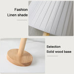 Nordic Pleated DIY Foldable Table Lamp - with Solid Wood Base